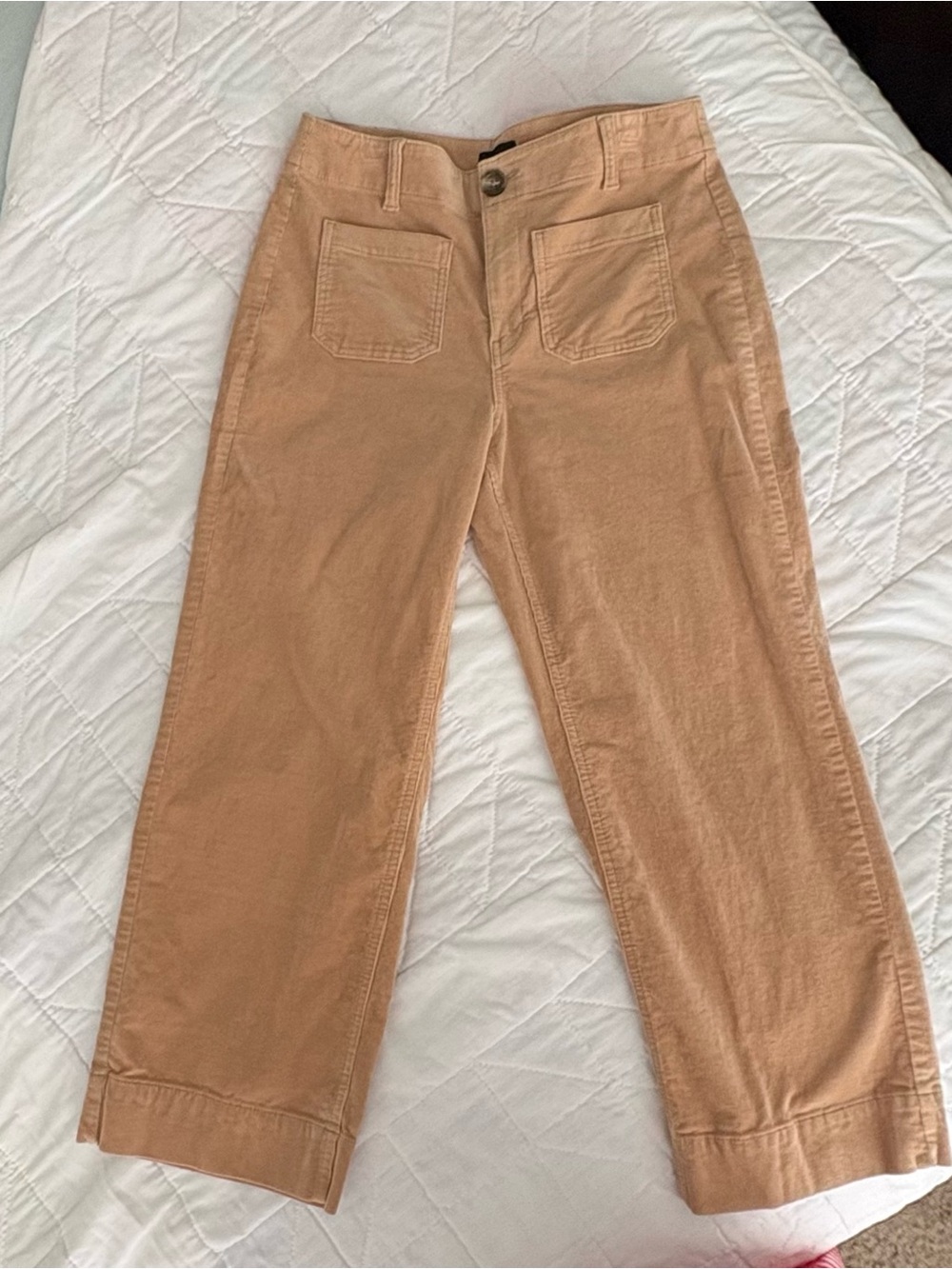 Talbots High-Rise Wide Crop Corduroys in Camel